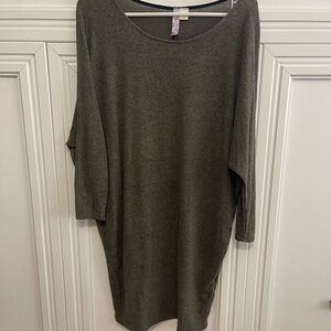 Olive Green Oversized Sweater Tunic